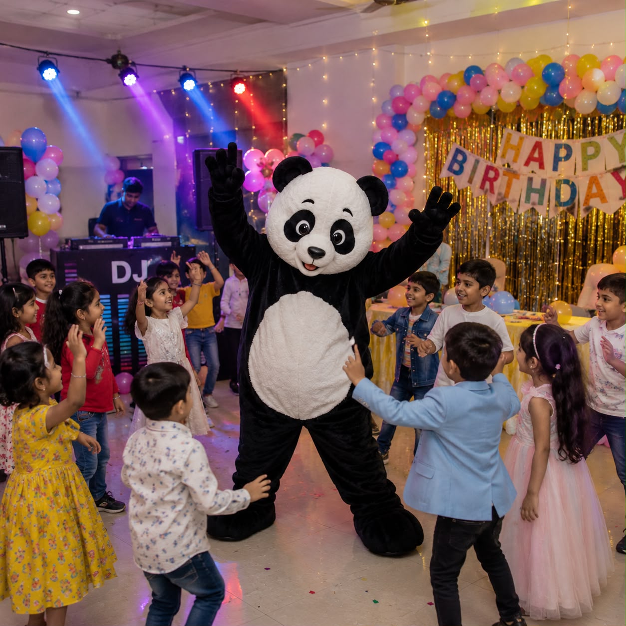 panda party dance with children